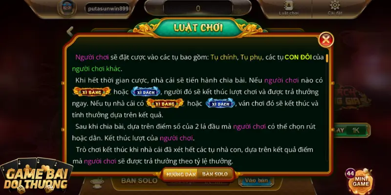 Cược thủ nhận ưu đãi khủng khi chơi Xì dách hoàng gia Sunwin