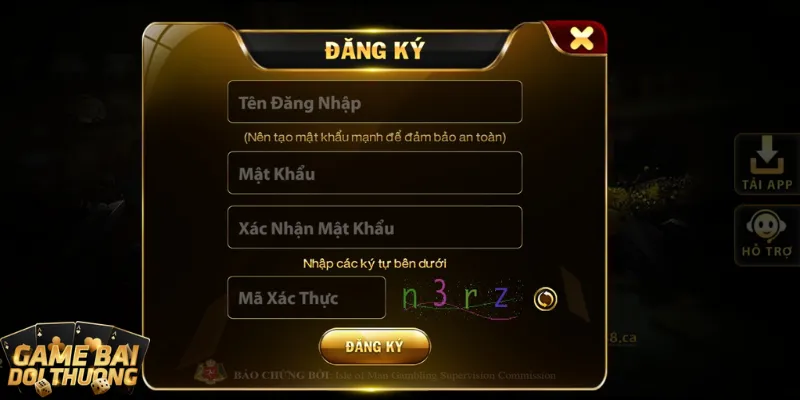 Đăng ký nhanh để chơi game đánh bài