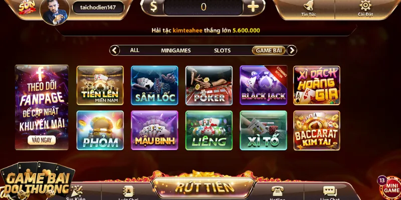 Game đánh bài Sunwin nhiều thể loại