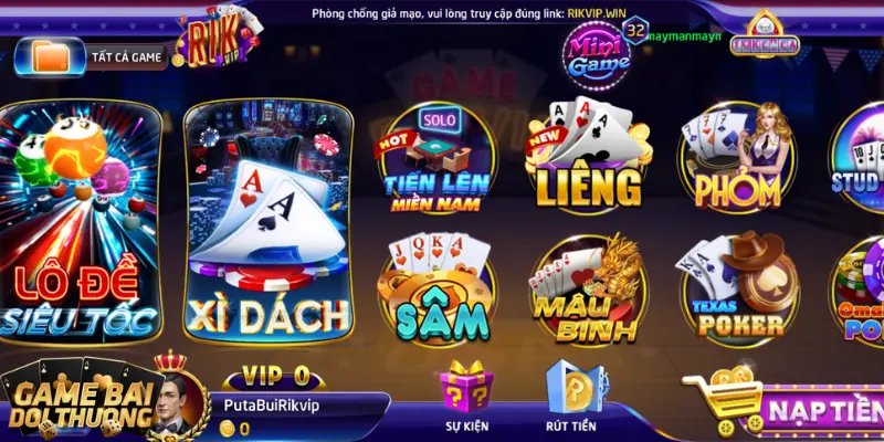 Giới thiệu sân chơi game đánh bài Liêng Rikvip