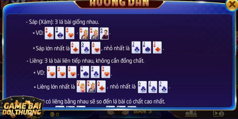 Luật game bài đổi thưởng liêng