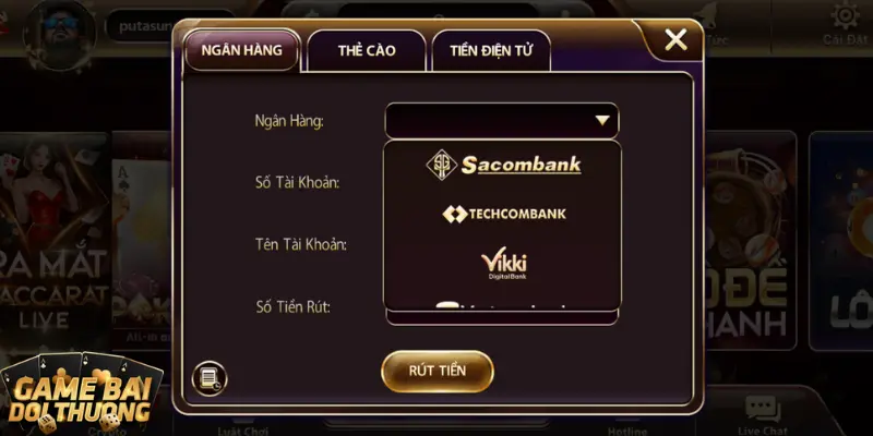 Quy trình nạp rút diễn ra thế nào tại Xì dách hoàng gia Sunwin